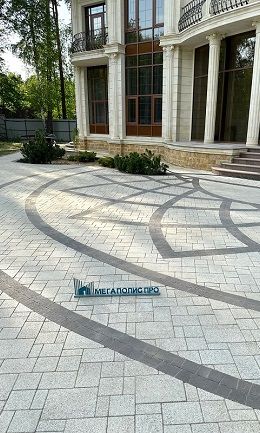 Проект «Дворцовая площадь». Тротуарная плитка 342 Механический завод Бавария 60 мм коллекция Гранит цвет Антаро, Выбор Антик Б.3.А.6. Гранит 60 мм Коричневый