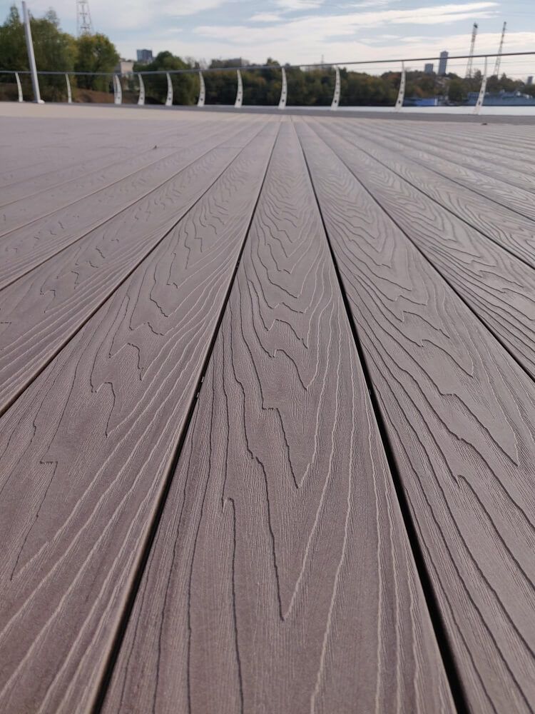 Террасная доска Экодэк Брайт Массив 3D, цвет Шоколад фото 3