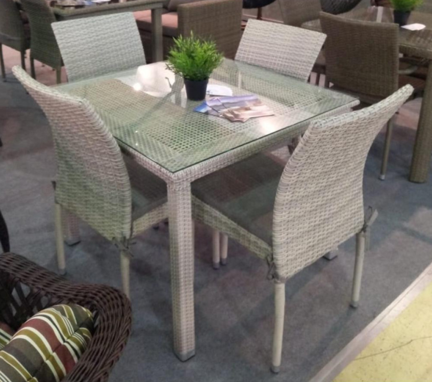 Комплект плетеной мебели T257C/Y380-W85-90x90 4Pcs Latte фото 1