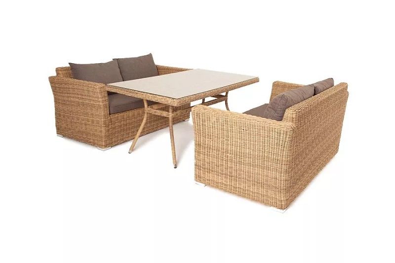 Обеденная группа Мокко 4SIS из искусственного ротанга, цвет соломенный фото 1