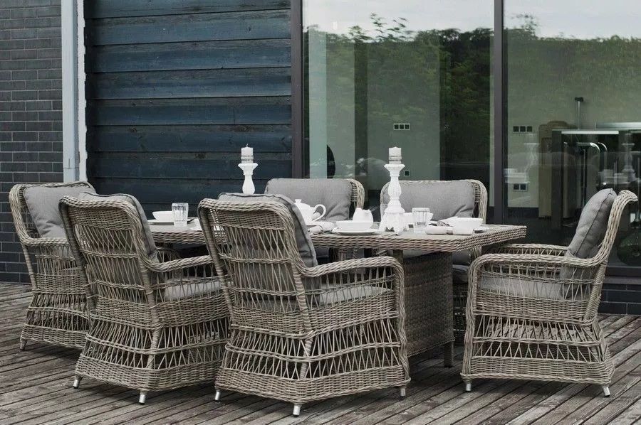 Обеденная группа Цесена 4SIS из искусственного ротанга, цвет бежевый фото 7