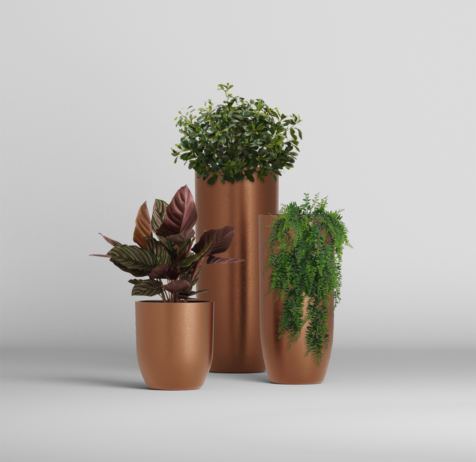 Кашпо Concretika Йар D46H110 Бронза фото 4