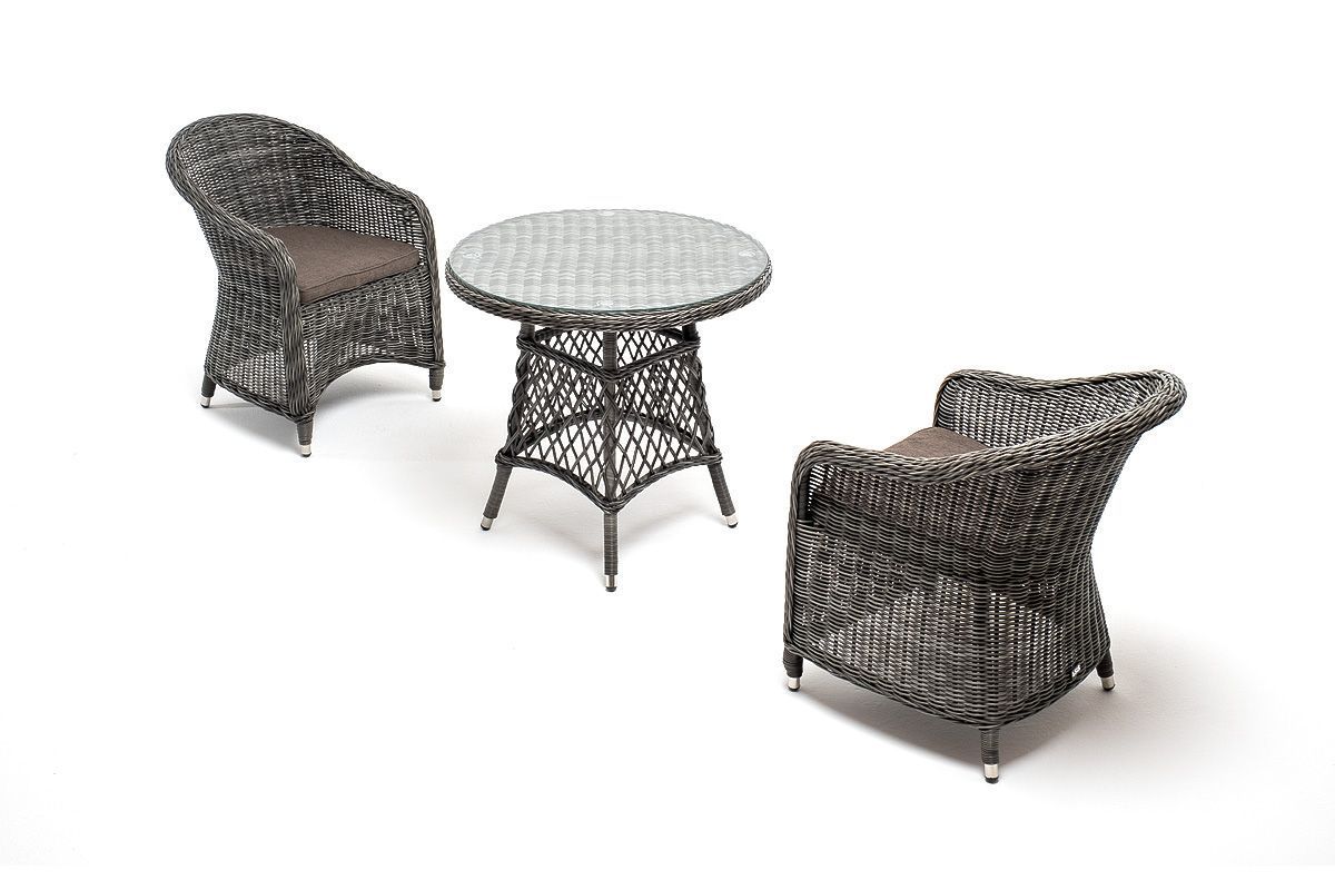 Обеденная группа Эспрессо–80 R 4SIS из искусственного ротанга, цвет графит фото 1