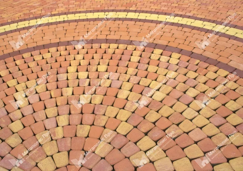 Тротуарная плитка Braer Классико круговая 60 мм, ColorMix Рассвет фото 3