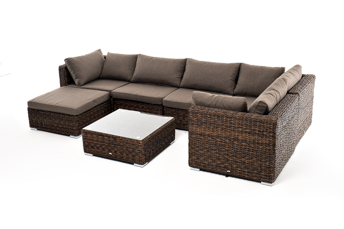 Лунго трансформирующаяся лаунж-зона из искусственного ротанга (гиацинт), цвет коричневый фото 4