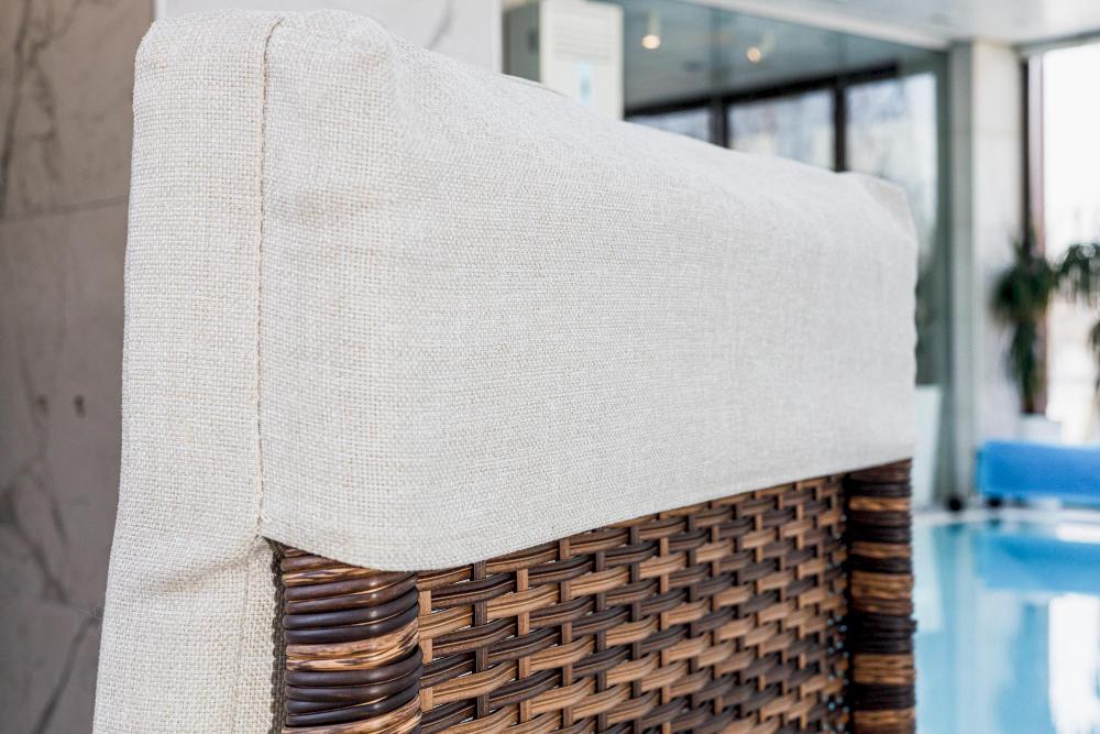 Шезлонг Agata Royal Family из искусственного ротанга с матрасом, цвет коричневый фото 6