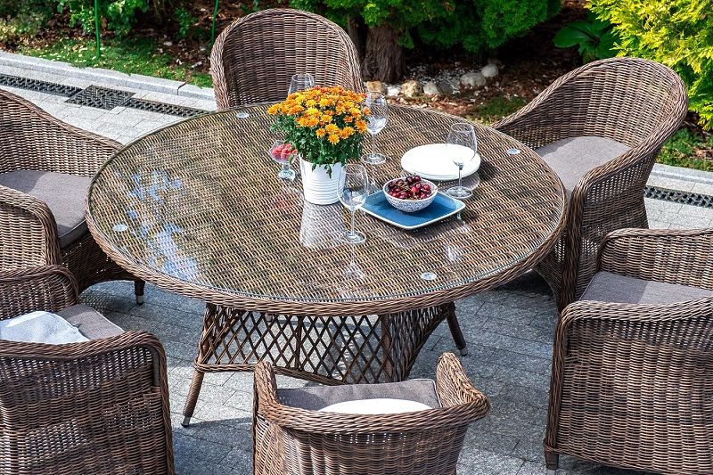 Обеденная группа Эспрессо-150 R 4SIS из искусственного ротанга, цвет коричневый фото 5