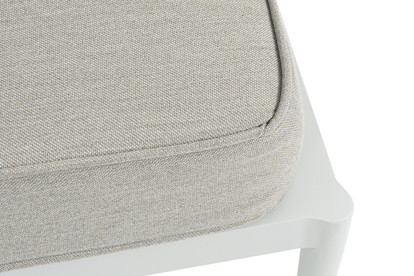 Касабланка правый модуль плетеный из роупа, каркас алюминий светло-серый (RAL7035) муар, роуп серо-коричневый 23мм, ткань бежевая 15052 фото 7