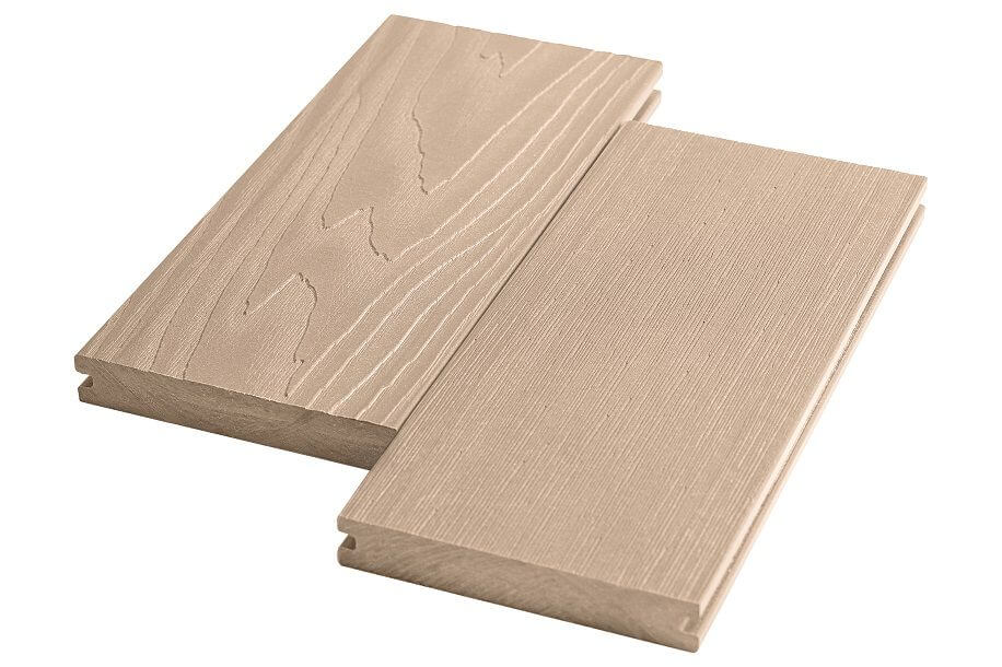 Террасная доска Экодэк Брайт Массив 3D, цвет Пшеничный фото 1