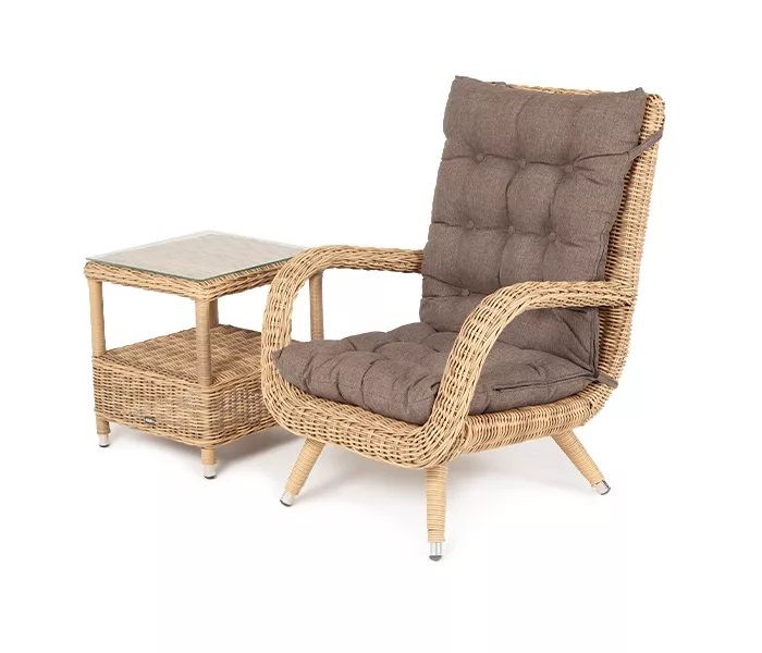 Лаунж-зона Толедо 4SIS из искусственного ротанга, цвет соломенный фото 1