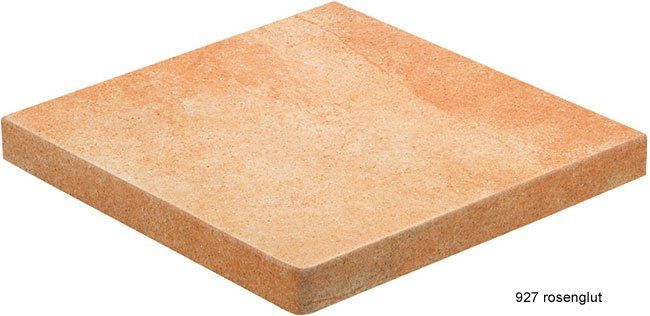Клинкерная угловая ступень прямоугольная Stroeher Keraplatte Roccia X 927 rosenglut, 340х340х35х11 мм фото 1