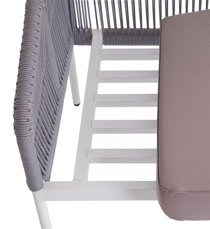 Диван двухместный Канны 4SIS из роупа (веревки), цвет светло-серый фото 3