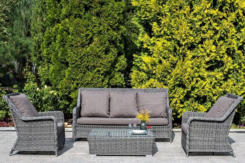 Диван трехместный Гляссе 4SIS из искусственного ротанга, цвет графит фото 4