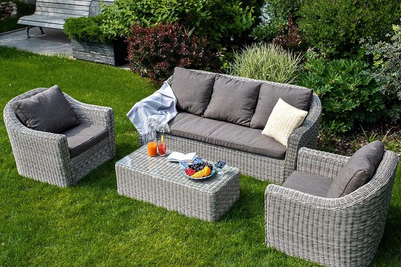 Столик журнальный Фабриция 4SIS из искусственного ротанга, цвет серый фото 6