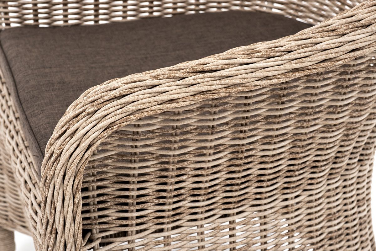 Обеденная группа Эспрессо–80 R 4SIS из искусственного ротанга, цвет бежевый фото 5