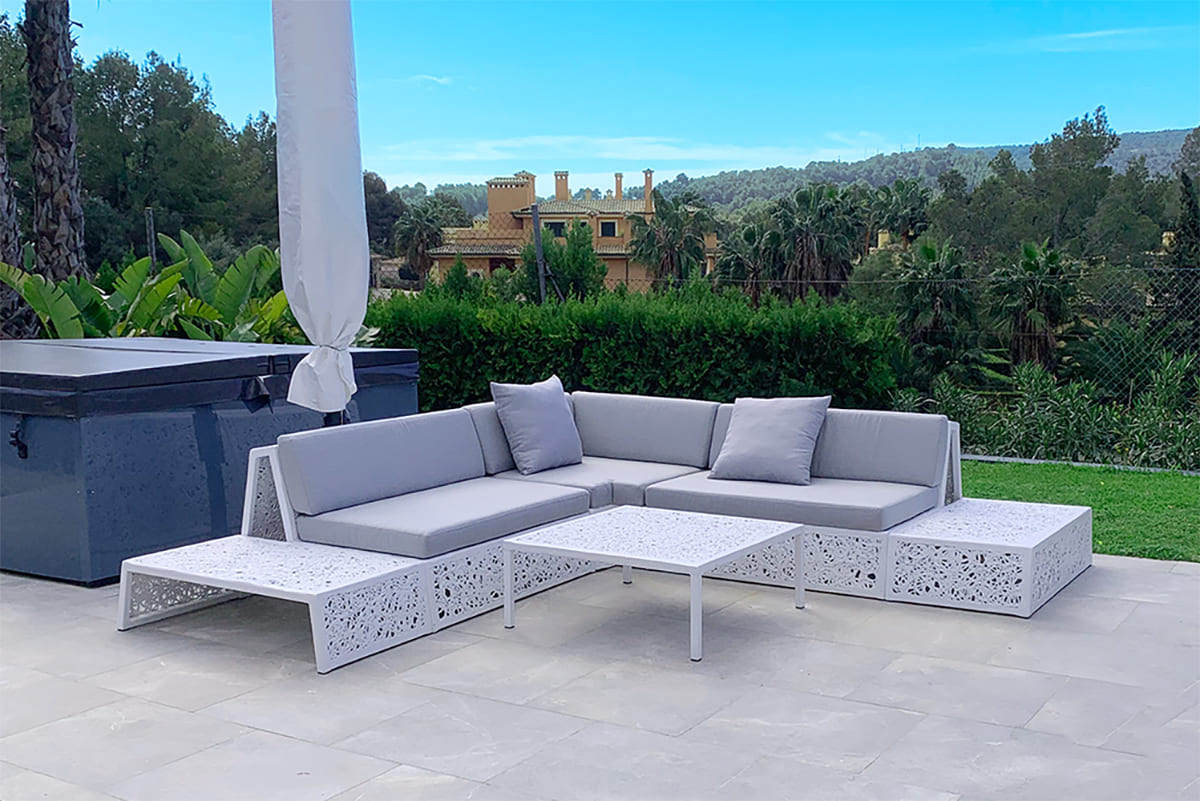 Модульный диван Vitgarden Lounge Set Bianco из базальта, цвет белый фото 2