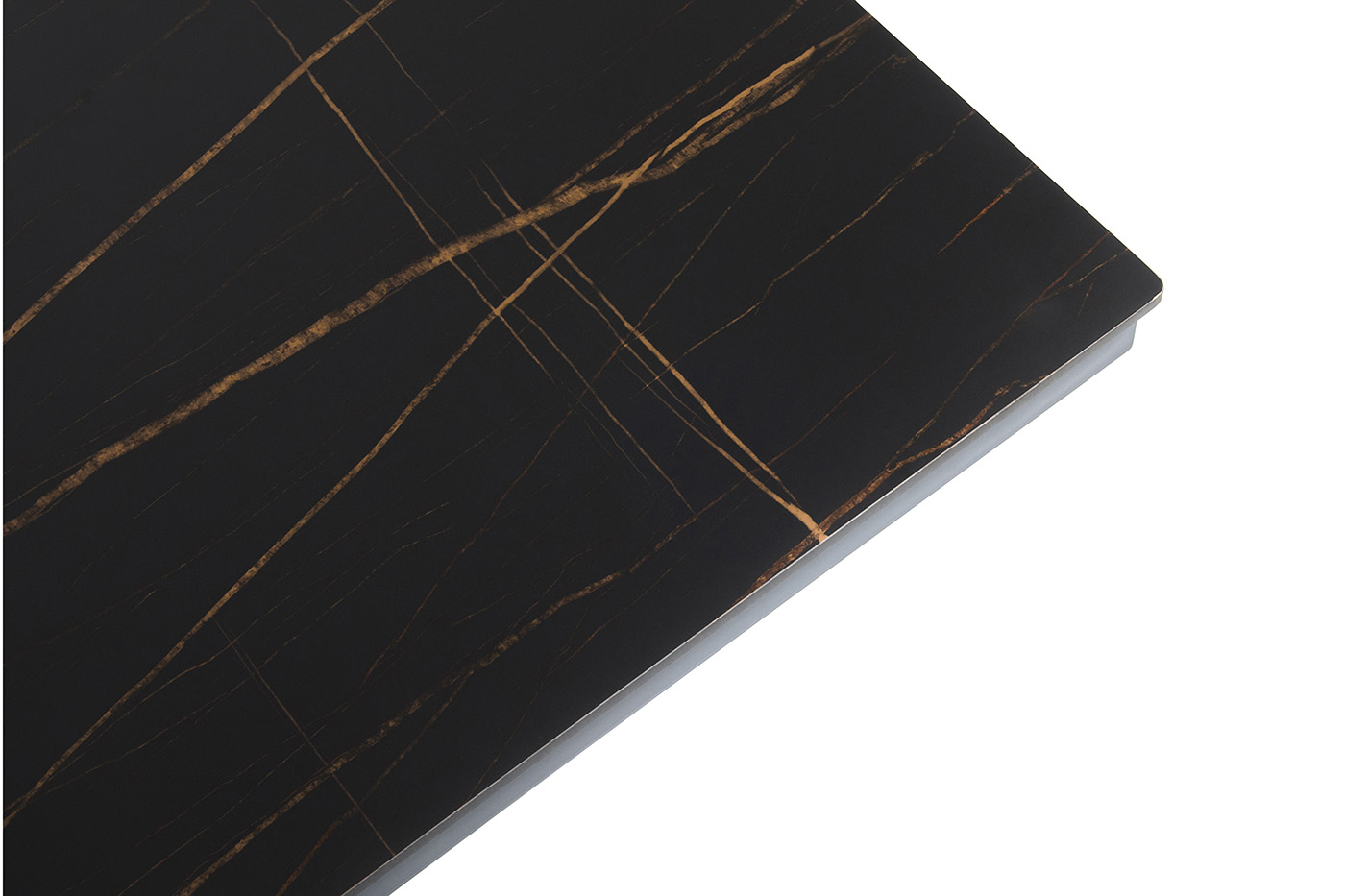 Рио стол из HPL 300х120см, цвет столешницы черный мрамор, угол R3мм фото 5