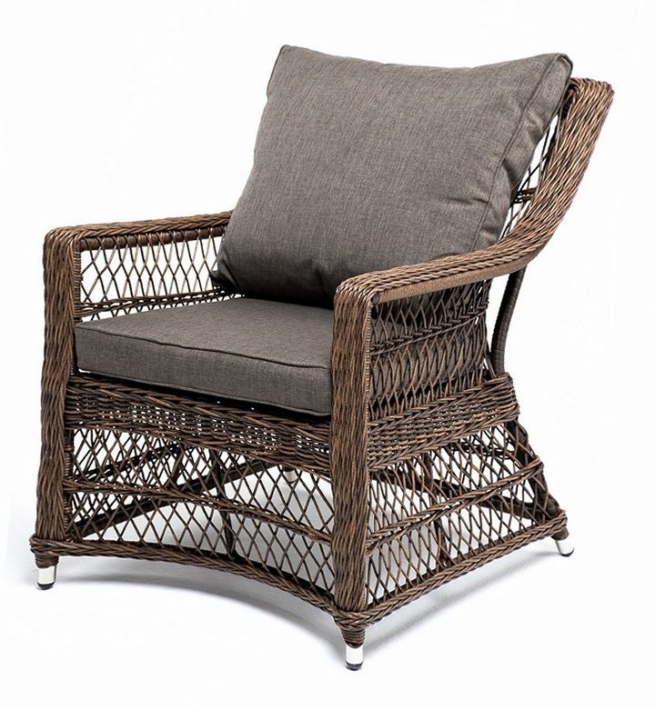 Кресло Гранд Латте 4SIS из искусственного ротанга, цвет коричневый фото 1