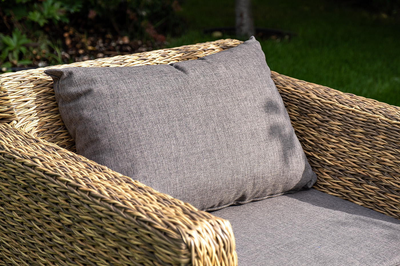 Капучино Сингл лаунж-зона из искусственного ротанга (гиацинт), цвет соломенный фото 6