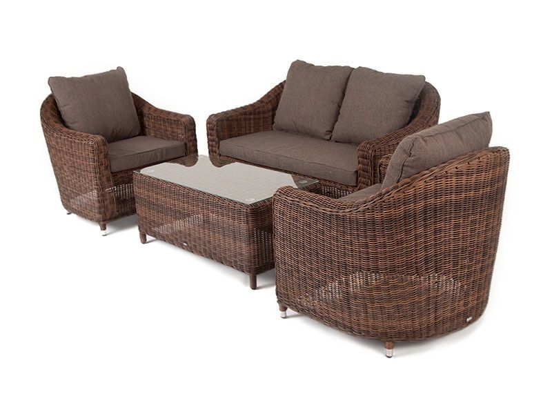 Лаунж-зона Кон Панна 4SIS из искусственного ротанга, цвет коричневый фото 1