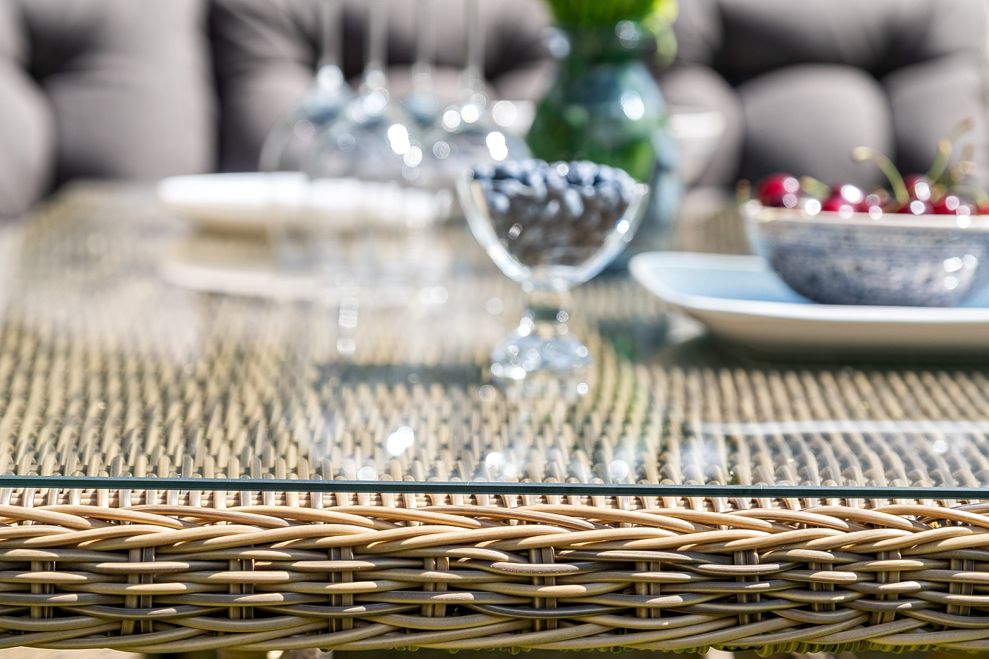 Латте плетеный стол из искусственного ротанга 160х90см, цвет соломенный фото 7