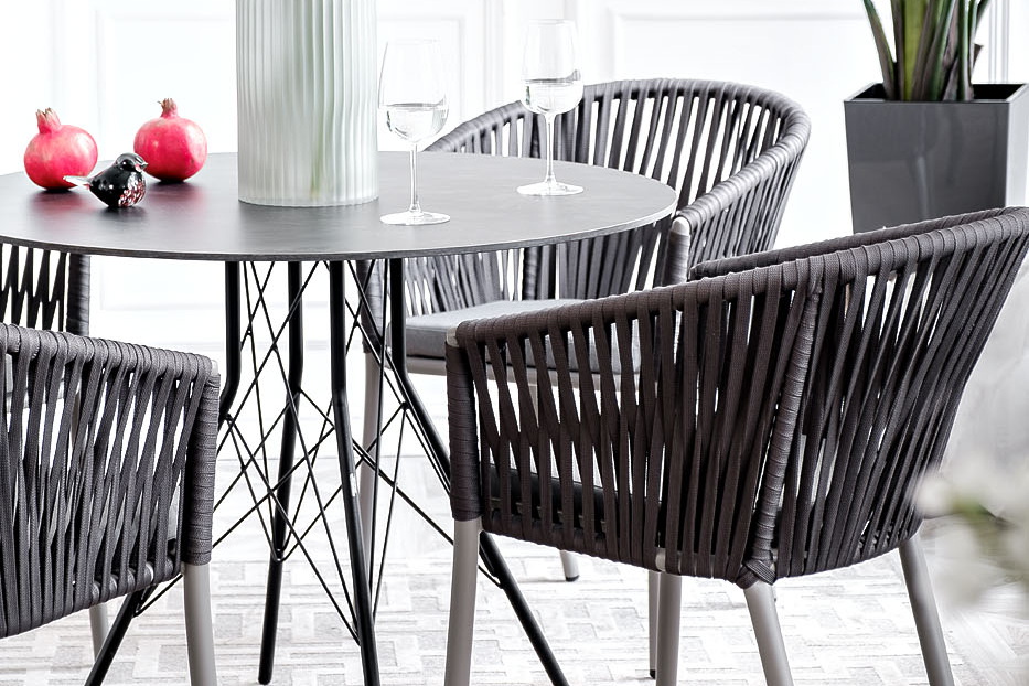 Конте интерьерный стол из HPL круглый Ø90см, цвет серый гранит фото 3