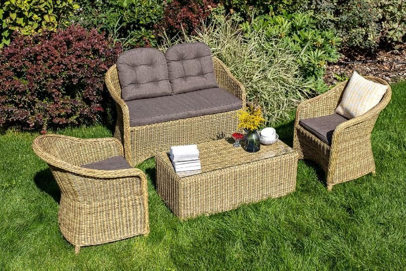 Лаунж-зона Равенна 4SIS из искусственного ротанга, цвет соломенный фото 2