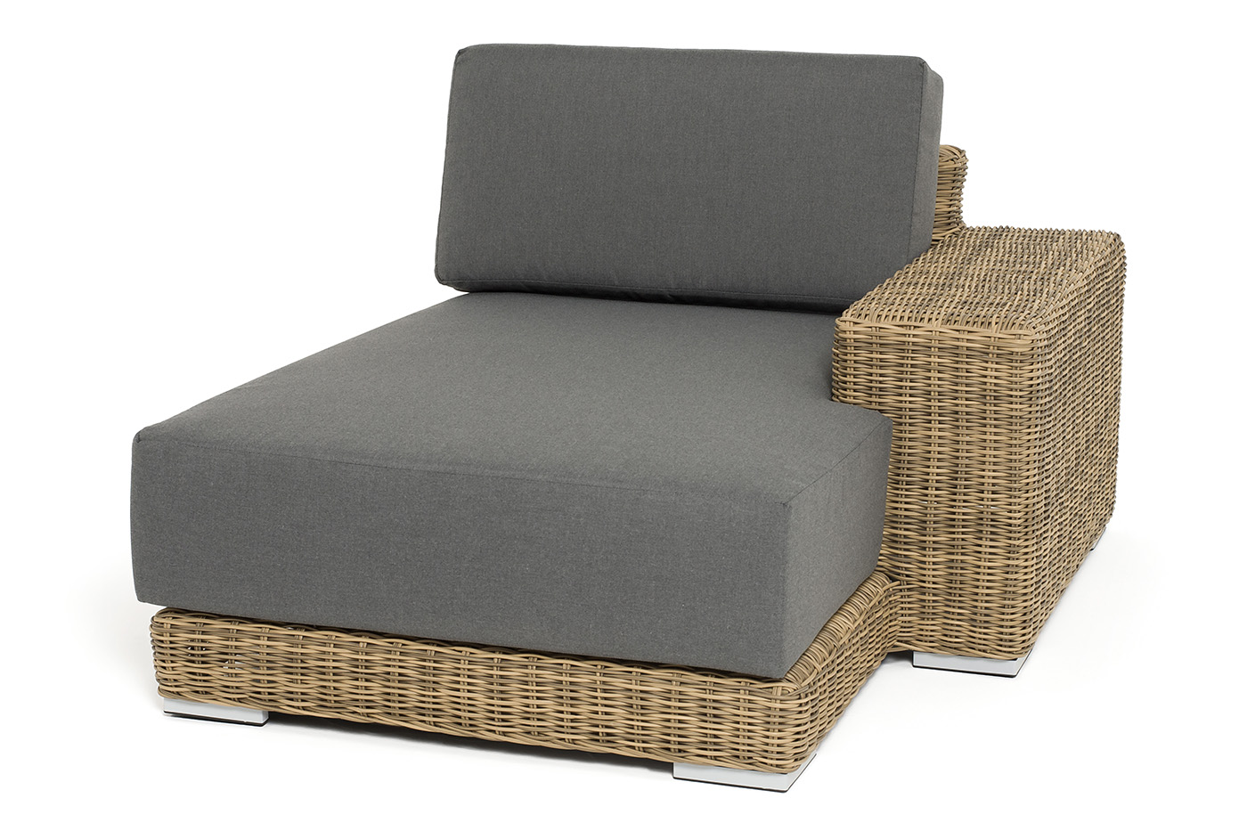 Капри кушетка из искусственного ротанга, цвет соломенный фото 1