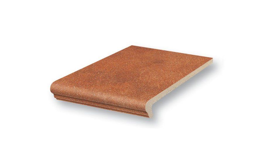 Клинкерная ступень флорентинер Stroeher Keraplatte Roccia 841 rosso, 340x294x12 мм фото 1