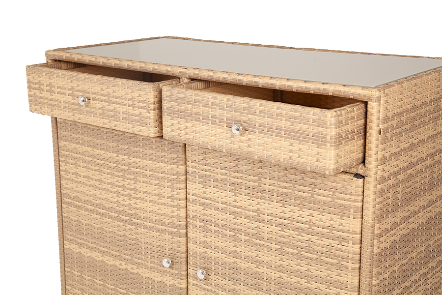 Мальта тумба плетеная из искусственного ротанга, цвет соломенный фото 5