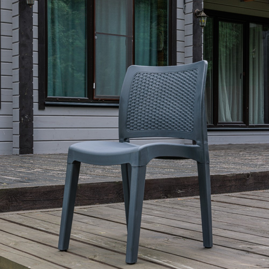 Обеденный стул July Royal Family из пластика, цвет графит фото 2