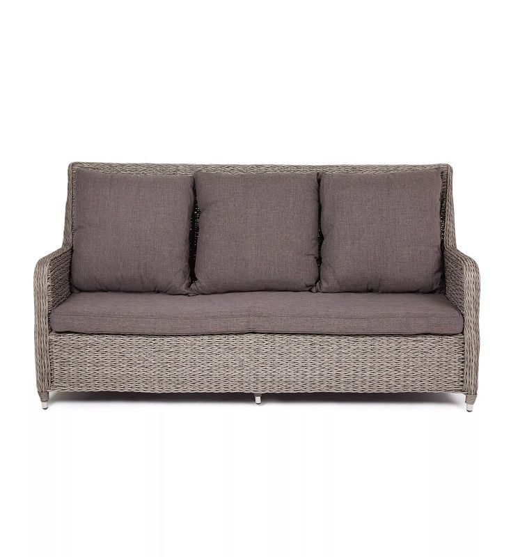 Диван трехместный Гляссе 4SIS из искусственного ротанга (гиацинт), цвет графит фото 3