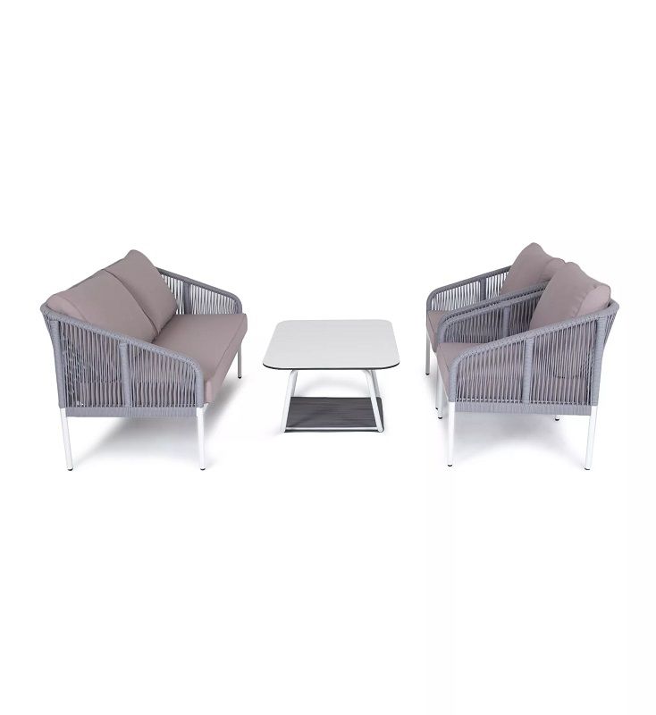 Лаунж-зона 4-местная Канны 4SIS из роупа (веревки), цвет светло-серый фото 2