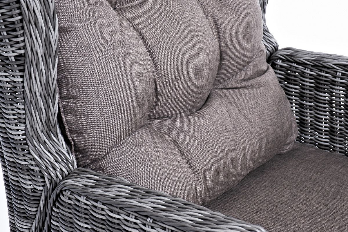 Плетеное кресло раскладное Форио 4SIS из искусственного ротанга, цвет графит фото 6