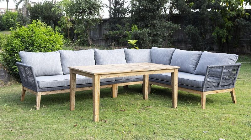 Модуль диванный боковой левый Барселона 4SIS из роупа (веревки), цвет серый фото 4