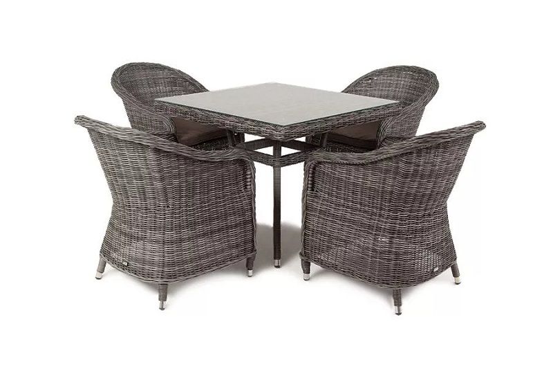Обеденная группа Фредо 4SIS из искусственного ротанга, цвет графит фото 1