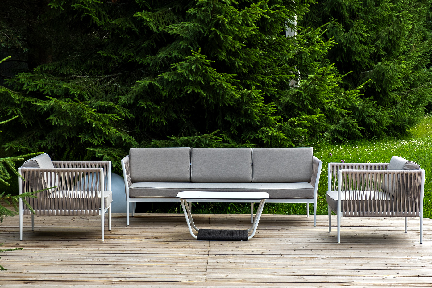 Касабланка лаунж-зона плетеная из роупа 5-местная, цвет бежевый фото 3