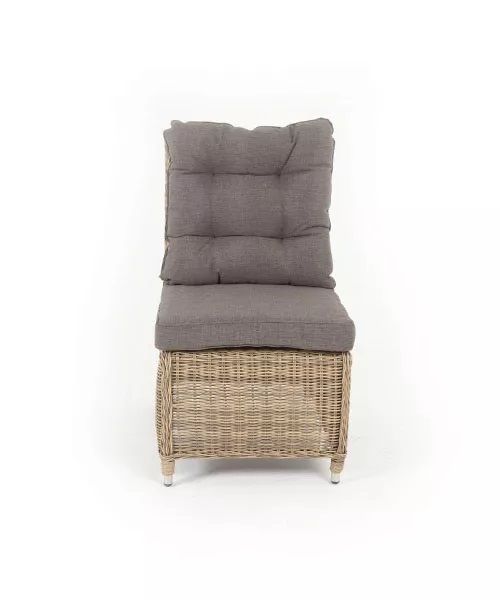 Центральный модуль дивана Бергамо 4SIS из искусственного ротанга, цвет соломенный фото 2