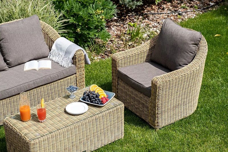 Лаунж-зона Кон Панна 4SIS из искусственного ротанга, цвет соломенный фото 7