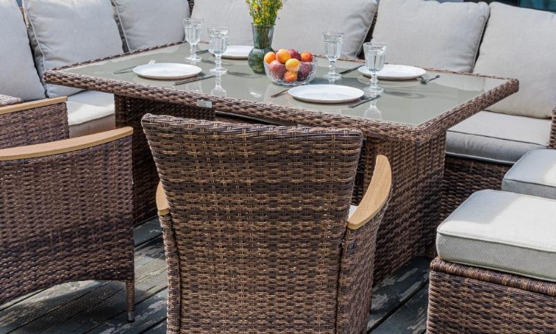 Угловой комплект Zorro Wood Double Royal Family из искусственного ротанга, цвет коричневый фото 2