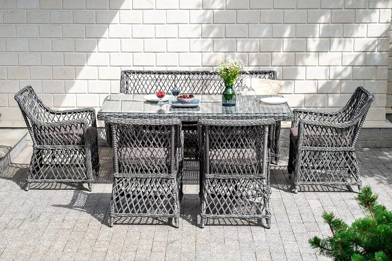 Диван двухместный Латте 4SIS из искусственного ротанга, цвет графит фото 6