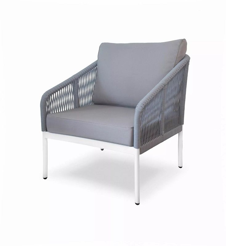 Кресло Канны 4SIS из роупа (веревки), цвет светло-серый фото 1