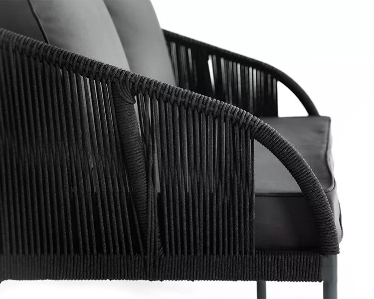 Диван двухместный Канны 4SIS из роупа (веревки), цвет темно-серый фото 3