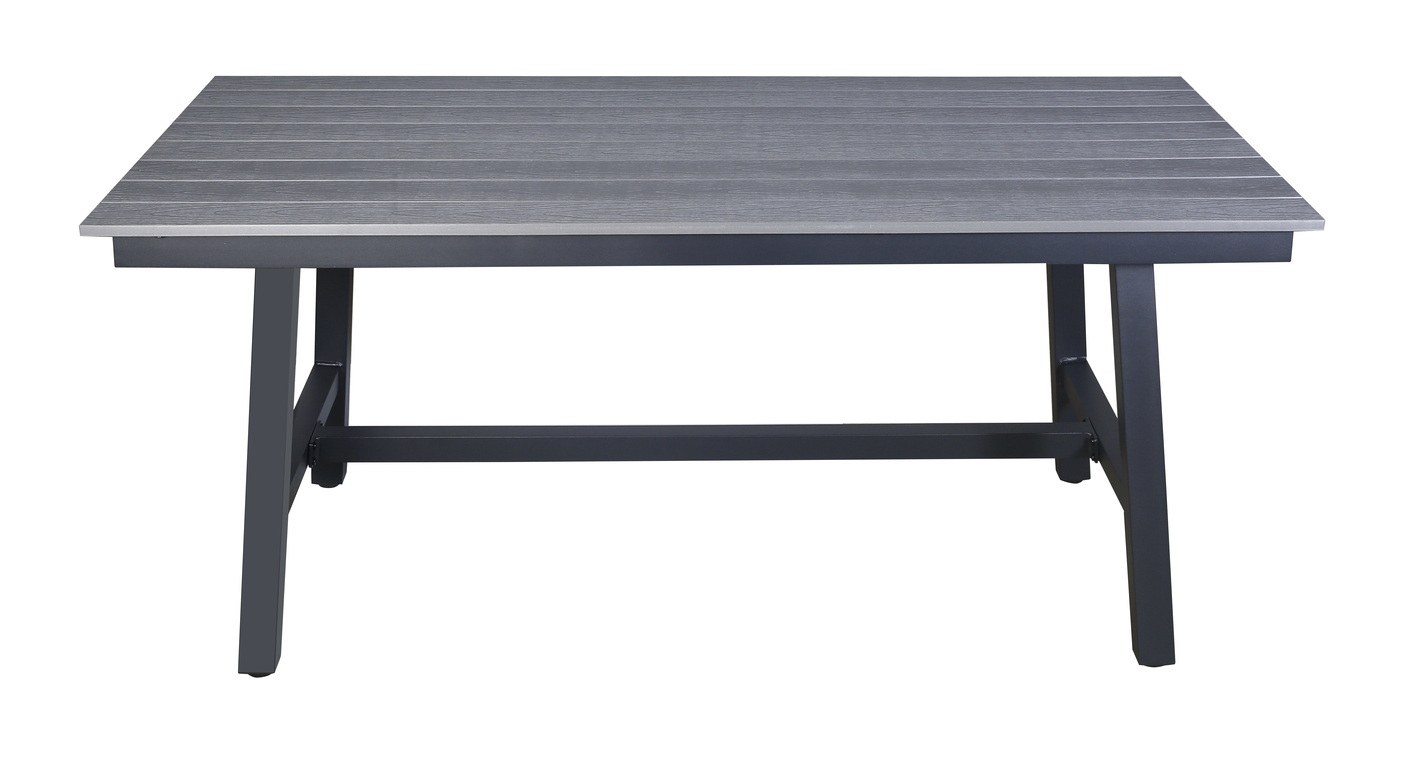 Сан Ремо стол обеденный из ДПК, каркас алюминиевый темно-серый фото 2