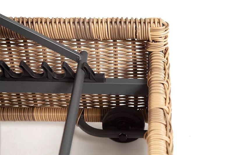 Шезлонг Рим 4SIS из искусственного ротанга, цвет соломенный с подушкой фото 6