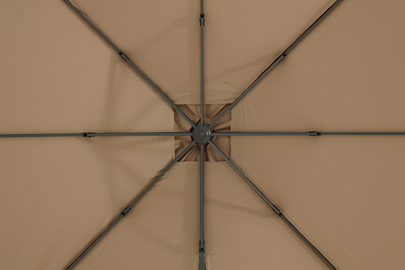 Фабриано зонт двухкупольный 3x3м на алюминиевой опоре, тент темно-серый фото 4
