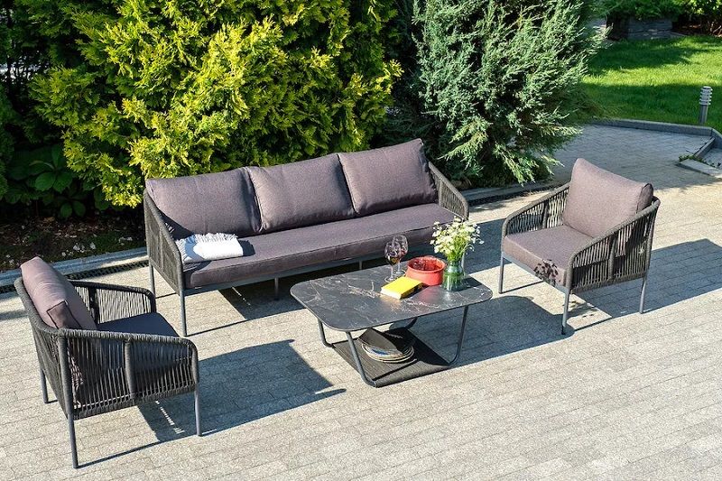 Диван трехместный Канны 4SIS из роупа (веревки), цвет темно-серый фото 7