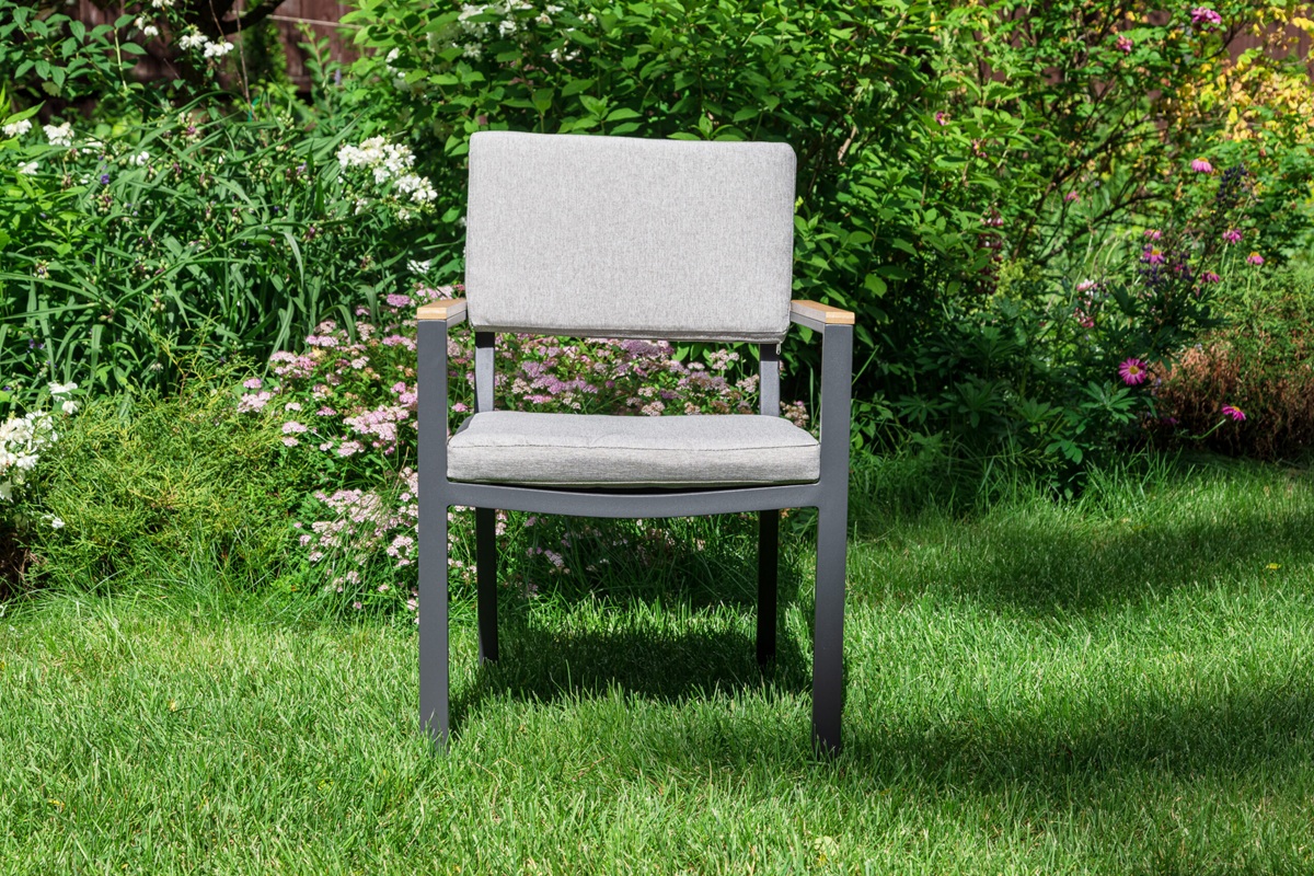 Обеденное кресло Oscar Royal Family из алюминия с подлокотниками из поливуда фото 2