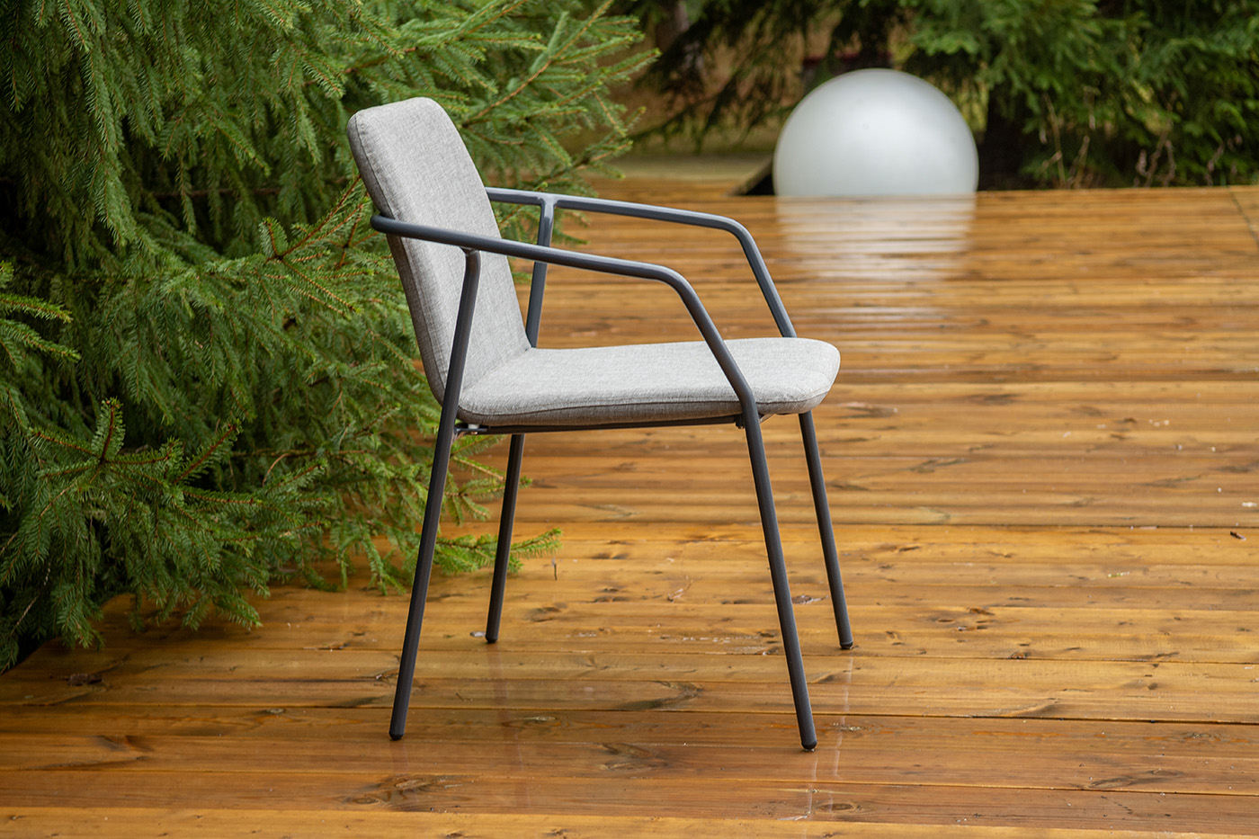 Марокко стул из текстилена nanotex, алюминиевый каркас, цвет серый фото 5