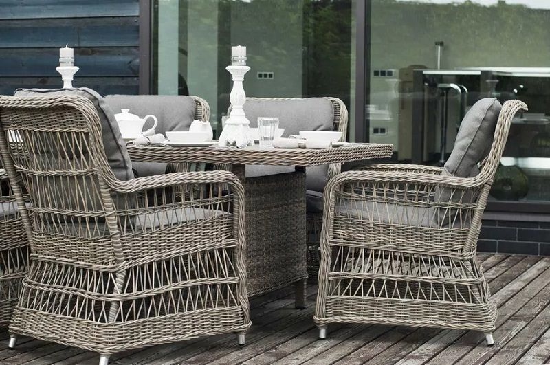 Кресло Цесена 4SIS из искусственного ротанга, цвет серо-соломенный фото 6